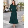 imageANRABESS Long Sleeve Midi Dresses for Women Casual 2026 Spring Crewneck A Line Tiered Flowy Loose Trendy Dresses with PocketsDark Green