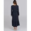 imageANRABESS Long Sleeve Midi Dresses for Women Casual 2026 Spring Crewneck A Line Tiered Flowy Loose Trendy Dresses with PocketsDark Navy Blue