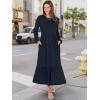 imageANRABESS Long Sleeve Midi Dresses for Women Casual 2026 Spring Crewneck A Line Tiered Flowy Loose Trendy Dresses with PocketsDark Navy Blue