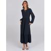 imageANRABESS Long Sleeve Midi Dresses for Women Casual 2026 Spring Crewneck A Line Tiered Flowy Loose Trendy Dresses with PocketsDark Navy Blue