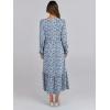 imageANRABESS Long Sleeve Midi Dresses for Women Casual 2026 Spring Crewneck A Line Tiered Flowy Loose Trendy Dresses with PocketsFloral Blue