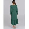 imageANRABESS Long Sleeve Midi Dresses for Women Casual 2026 Spring Crewneck A Line Tiered Flowy Loose Trendy Dresses with PocketsGrass Green