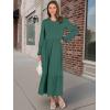 imageANRABESS Long Sleeve Midi Dresses for Women Casual 2026 Spring Crewneck A Line Tiered Flowy Loose Trendy Dresses with PocketsGrass Green