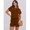 imageANRABESS Rompers for Women Summer 2026 Casual Dressy One Piece Tshirt Short Pants Jumpsuit Beach Vacation Outfit Clothes04 Brown