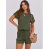 imageANRABESS Rompers for Women Summer 2026 Casual Dressy One Piece Tshirt Short Pants Jumpsuit Beach Vacation Outfit ClothesArmy Green