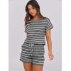 imageANRABESS Rompers for Women Summer 2026 Casual Dressy One Piece Tshirt Short Pants Jumpsuit Beach Vacation Outfit ClothesGrey White