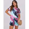 imageANRABESS Rompers for Women Summer 2026 Casual Dressy One Piece Tshirt Short Pants Jumpsuit Beach Vacation Outfit ClothesTie Dye Purple
