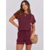 imageANRABESS Rompers for Women Summer 2026 Casual Dressy One Piece Tshirt Short Pants Jumpsuit Beach Vacation Outfit ClothesWine Red