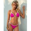 imageANRABESS Sexy Bikini Sets for Women Ruffle Trim Two Piece Swimsuit 2026 Summer Bathing Suit Halter String Triangle SwimwearHot Pink