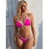 imageANRABESS Sexy Bikini Sets for Women Ruffle Trim Two Piece Swimsuit 2026 Summer Bathing Suit Halter String Triangle SwimwearHot Pink