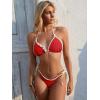 imageANRABESS Sexy Bikini Sets for Women Ruffle Trim Two Piece Swimsuit 2026 Summer Bathing Suit Halter String Triangle SwimwearRed