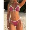 imageANRABESS Sexy Bikini Sets for Women Ruffle Trim Two Piece Swimsuit 2026 Summer Bathing Suit Halter String Triangle SwimwearRed White Plaid