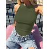 imageANRABESS Sleeveless Tank Tops for Women High Neck Racerback Ribbed Knit Top Summer 2026 Casual Basic Slim Fit Workout ShirtsArmy Green
