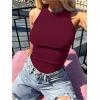 imageANRABESS Sleeveless Tank Tops for Women High Neck Racerback Ribbed Knit Top Summer 2026 Casual Basic Slim Fit Workout ShirtsDeep Red
