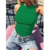 imageANRABESS Sleeveless Tank Tops for Women High Neck Racerback Ribbed Knit Top Summer 2026 Casual Basic Slim Fit Workout ShirtsGreen