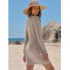 imageANRABESS Swimsuit Cover Up for Women Crochet Bathing Suit 2026 Summer Swimwear V Neck Mesh Knit Dress Beach Vacation ClothesKhaki