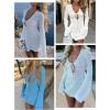 imageANRABESS Swimsuit Cover Up for Women Crochet Bathing Suit 2026 Summer Swimwear V Neck Mesh Knit Dress Beach Vacation ClothesOffwhite