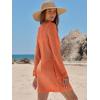 imageANRABESS Swimsuit Cover Up for Women Crochet Bathing Suit 2026 Summer Swimwear V Neck Mesh Knit Dress Beach Vacation ClothesOrange