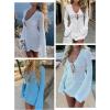 imageANRABESS Swimsuit Cover Up for Women Crochet Bathing Suit 2026 Summer Swimwear V Neck Mesh Knit Dress Beach Vacation ClothesWhite