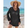 imageANRABESS Swimsuit Cover Up for Women Crochet Bathing Suit Summer Swimwear V Neck Mesh Knit Dress 2026 Beach Vacation ClothesBlack