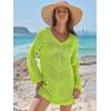 imageANRABESS Swimsuit Cover Up for Women Crochet Bathing Suit Summer Swimwear V Neck Mesh Knit Dress 2026 Beach Vacation ClothesGreenyellow