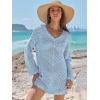 imageANRABESS Swimsuit Cover Up for Women Crochet Bathing Suit Summer Swimwear V Neck Mesh Knit Dress 2026 Beach Vacation ClothesSky