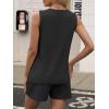 imageANRABESS Two Piece Sets for Women 2026 Summer Outfits Short Matching Lounge Set Casual V Neck Beach Vacation Travel ClothesBlack
