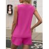 imageANRABESS Two Piece Sets for Women 2026 Summer Outfits Short Matching Lounge Set Casual V Neck Beach Vacation Travel ClothesHot Pink