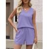 imageANRABESS Two Piece Sets for Women 2026 Summer Outfits Short Matching Lounge Set Casual V Neck Beach Vacation Travel ClothesPurple