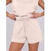 imageANRABESS Two Piece Sets for Women 2026 Summer Short Lounge Set Casual Beach Vacation Outfits Spring Sweatsuits TracksuitAlmond