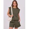 imageANRABESS Two Piece Sets for Women 2026 Summer Short Lounge Set Casual Beach Vacation Outfits Spring Sweatsuits TracksuitBrown Army Green