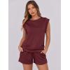 imageANRABESS Two Piece Sets for Women 2026 Summer Short Lounge Set Casual Beach Vacation Outfits Spring Sweatsuits TracksuitBurgundy