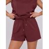 imageANRABESS Two Piece Sets for Women 2026 Summer Short Lounge Set Casual Beach Vacation Outfits Spring Sweatsuits TracksuitBurgundy
