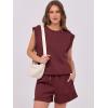 imageANRABESS Two Piece Sets for Women 2026 Summer Short Lounge Set Casual Beach Vacation Outfits Spring Sweatsuits TracksuitBurgundy