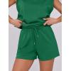 imageANRABESS Two Piece Sets for Women 2026 Summer Short Lounge Set Casual Beach Vacation Outfits Spring Sweatsuits TracksuitDeep Green
