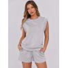 imageANRABESS Two Piece Sets for Women 2026 Summer Short Lounge Set Casual Beach Vacation Outfits Spring Sweatsuits TracksuitLight Grey