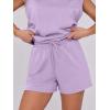 imageANRABESS Two Piece Sets for Women 2026 Summer Short Lounge Set Casual Beach Vacation Outfits Spring Sweatsuits TracksuitLight Purple