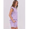imageANRABESS Two Piece Sets for Women 2026 Summer Short Lounge Set Casual Beach Vacation Outfits Spring Sweatsuits TracksuitLight Purple