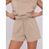 imageANRABESS Two Piece Sets for Women 2026 Summer Short Lounge Set Casual Beach Vacation Outfits Spring Sweatsuits TracksuitLighter Khaki