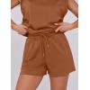 imageANRABESS Two Piece Sets for Women 2026 Summer Short Lounge Set Casual Beach Vacation Outfits Spring Sweatsuits TracksuitRust