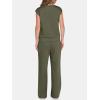 imageANRABESS Two Piece Sets for Women 2026 Summer Travel Vacation Outfits Sleeveless Lounge Set Matching Wide Leg Pants SweatsuitArmy Green