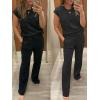 imageANRABESS Two Piece Sets for Women 2026 Summer Travel Vacation Outfits Sleeveless Lounge Set Matching Wide Leg Pants SweatsuitBlack
