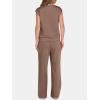 imageANRABESS Two Piece Sets for Women 2026 Summer Travel Vacation Outfits Sleeveless Lounge Set Matching Wide Leg Pants SweatsuitBrown