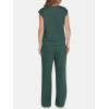 imageANRABESS Two Piece Sets for Women 2026 Summer Travel Vacation Outfits Sleeveless Lounge Set Matching Wide Leg Pants SweatsuitDeep Green