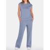 imageANRABESS Two Piece Sets for Women 2026 Summer Travel Vacation Outfits Sleeveless Lounge Set Matching Wide Leg Pants SweatsuitGray Blue