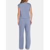 imageANRABESS Two Piece Sets for Women 2026 Summer Travel Vacation Outfits Sleeveless Lounge Set Matching Wide Leg Pants SweatsuitGray Blue