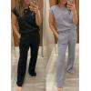 imageANRABESS Two Piece Sets for Women 2026 Summer Travel Vacation Outfits Sleeveless Lounge Set Matching Wide Leg Pants SweatsuitGrey