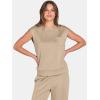 imageANRABESS Two Piece Sets for Women 2026 Summer Travel Vacation Outfits Sleeveless Lounge Set Matching Wide Leg Pants SweatsuitKhaki