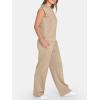 imageANRABESS Two Piece Sets for Women 2026 Summer Travel Vacation Outfits Sleeveless Lounge Set Matching Wide Leg Pants SweatsuitKhaki