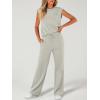 imageANRABESS Two Piece Sets for Women 2026 Summer Travel Vacation Outfits Sleeveless Lounge Set Matching Wide Leg Pants SweatsuitLight Khaki